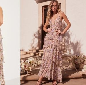 ASTR the Lable Rosana Floral Tiered Ruffle Maxi Dress